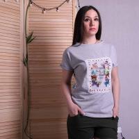 Женская молодежная футболка "Butterfly - gray"  р. 42-50