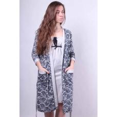 Комплект ночная с халатом "Кружевница - Блу" р.42-54 Комплект ночная с халатом "Кружевница - Блу" р.42-54