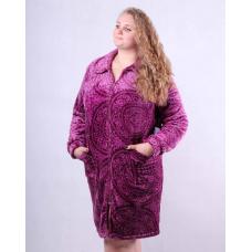 Женский махровый халат "Воротник new"  р.48-56