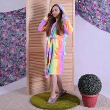 Женский махровый халат " Радуга" р.42-50