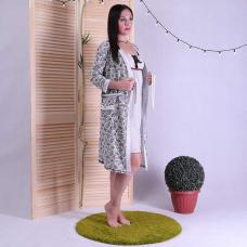 Комплект ночная с халатом "Вензиль Беж" р.42-54