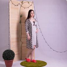 Комплект ночная с халатом "Кружевница - Голд" р.42-54