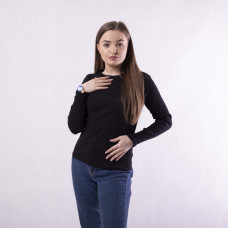 Базовая кофточка рубчик "Марокко-черная" 42-50р.