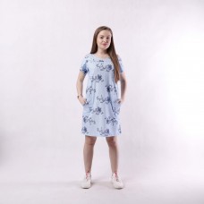 Женское летнее платье "Наташа-blu flowers" р.44-56