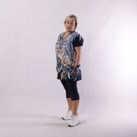 Жіноча трикотажна туніка "Дачник-blue palm" р.52-64
