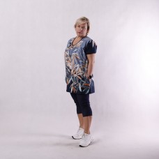 Женская трикотажная туника "Дачник-blue palm" р.52-64