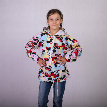 Детская кофта-балахон двухнитка "Мики Маус -красный бант" 38-44р. Детская кофта-балахон двухнитка "Мики Маус -красный бант" 38-44р.