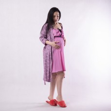 Комплект нічна з халатом "Вензіль Роуз" 42р. (сіра нічна)