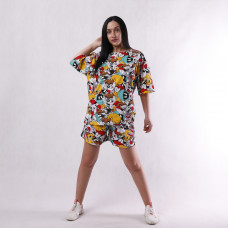 Летний костюм оверсайз футболка с шортами " WoodenToys"44-50