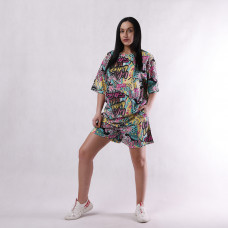 Летний костюм оверсайз футболка с шортами " Калифорния"44-50