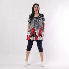 Женская трикотажная туника "Дачник-Пион в горох" р.52-64