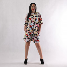 Летний костюм оверсайз футболка с шортами " Микки Маус-тай дай "44-50