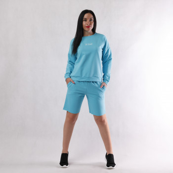 Молодежный женский костюм из двунитки "Уличный стиль-голубой" р.46-54