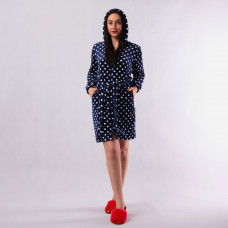 Женский махровый халат "Капюшон-горох"  44-52р.