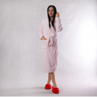 Женский длинный махровый халат "Шиншилла- Pink" р.42-54