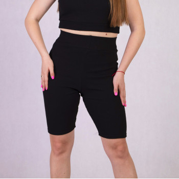 Женские летние велосипедки рубчик "Цвет-черный" 44-48р. Женские летние велосипедки рубчик "Цвет-черный" 44-48р.