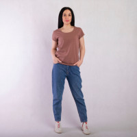 Жіноча базова літня футболка "Колір Темний беж" р.48-56