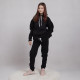 Теплый подростковый спортивный костюм 3х-нитка (начес) "Худи-черный цвет" 38-44р.