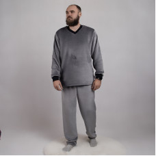 Мужская махровая пижама (світло-сірий кольор) р.44-52