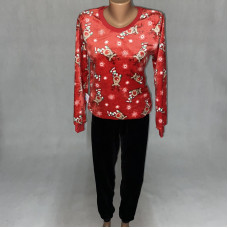 Женская махровая пижама "Красные олени" 42-54р.