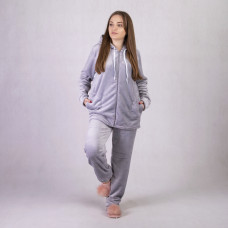 Женская махровая пижама барсик "Однотон сіра  " р.40-56 