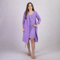 Теплий комплект халат з нічною сорчокою  "Міла-Фіолет new" р.42-54