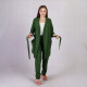 Теплая тройка начес  халат с пижамой "Темно-зеленый" р.42-54