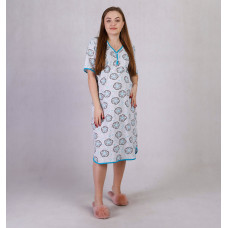 Женская трикотажная ночная батал "Василина-цветок ментол" р.52-64