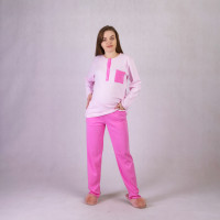 Женская пижама рибана "Карман-розовая с розовым" 44-56р.