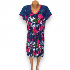 Жіночий літній халат "Італійка-Рожеві троянди" р.50