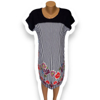 Жіноча сукня "Дамочка - Чорне в смужку" р.48