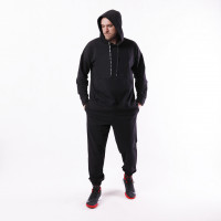 Мужской спортивный костюм 2х-нитка "Худи-чорный" 44-52р. (БЕЗ НАКАТУ)