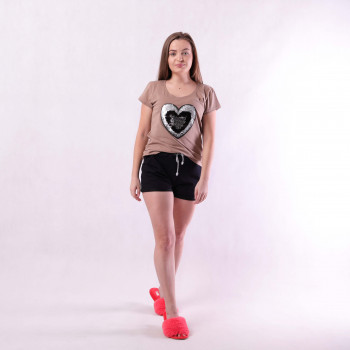 Молодежный женский костюм "Сердце-коричневый" р. 42-50 Молодежный женский костюм "Сердце-коричневый" р. 42-50