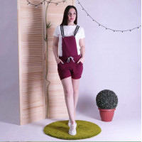 Молодіжний жіночий комбінезон-шорти підходить для майбутніх мам "Love-бордо" р. 42-50р.