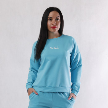 Женская кофта - тощая двунитка "Уличный стиль-голубая" 46-54р.