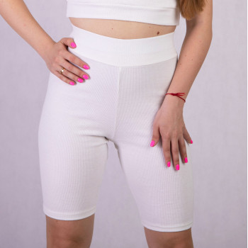 Женские летние велосипедки рубчик "Цвет-белый" 44-48р. Женские летние велосипедки рубчик "Цвет-белый" 44-48р.