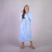 Женский длинный махровый халат "Косичка-голубой" р.42-54