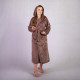 Женский длинный махровый халат "Косичка-коричневый" р.42-58
