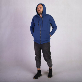 Мужская теплая кофта на молнии с капюшоном "Синий цвет" р. 44-56 Мужская теплая кофта на молнии с капюшоном "Синий цвет" р. 44-56