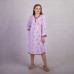 Жіноча тепла нічна сорочка батал "Квіти рожевий колір" р.52-64