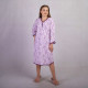 Женская теплая ночная рубашка батал "Цветы розовый цвет" р.52-64