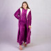Женский длинный махровый халат с двойным капюшоном "Коса Фуксия" р.42-54