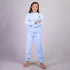 Женская махровая пижама "Коса голубой" 42-54р. (модель маломірить!!!)