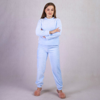 Женская махровая пижама "Коса голубой" 42-54р. (модель маломірить!!!)