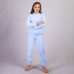Женская махровая пижама "Коса голубой" 42-54р. (модель маломірить!!!)