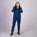 Женский теплый  спортивный костюм еко мех "Молния -темно синий" р. 42-54