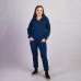 Женский теплый  спортивный костюм еко мех "Молния -темно синий" р. 42-54