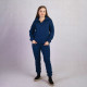 Женский теплый  спортивный костюм еко мех "Молния -темно синий" р. 42-54