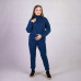 Женский теплый  спортивный костюм еко мех "Молния -темно синий" р. 42-54