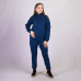 Женский теплый  спортивный костюм еко мех "Молния -темно синий" р. 42-54